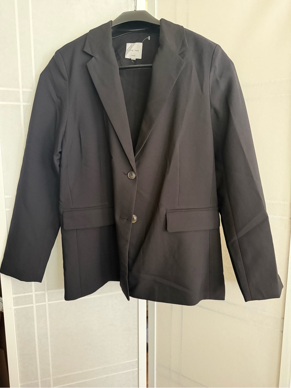 Love Tree Black Two-Button Tailored Blazer